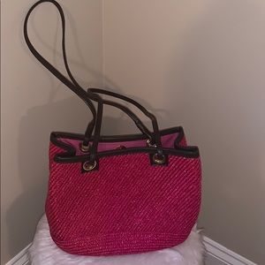 Pretty In Pink Wicker Purse
